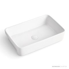 ADP Lino 590mm Ceramic Semi Recessed Basin, Gloss White TOPCLIN5938GW