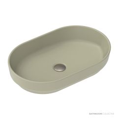 ADP Marilyn 550mm Ceramic Above Counter Basin, Matte Olive TOPCMAL550MO