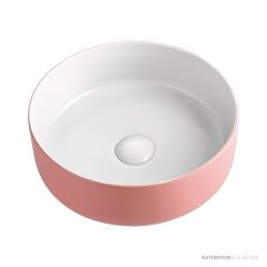 ADP Margot Duo Duo 360mm Ceramic Above Counter Basin, Pink/White TOPCMAR360PW