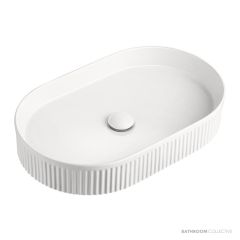 ADP Pill Fluted 580mm Ceramic Above Counter Basin, Gloss White TOPCPFL5836GW