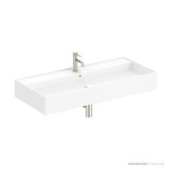 ADP Teorema 1000mm Ceramic Wall Mounted Basin, Full Bowl, Gloss White TOPCTEO100FULLGW