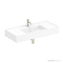 ADP Teorema 1010mm Ceramic Wall Mounted Basin, Centre Bowl Nth, Gloss White TOPCTEO100GWC-0TH