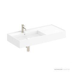 ADP Teorema 1010mm Ceramic Wall Mounted Basin, Left Hand Bowl 1th, Gloss White TOPCTEO100GWL