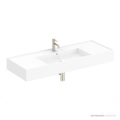 ADP Teorema 1210mm Ceramic Wall Mounted Basin, Centre Bowl Nth, Gloss White TOPCTEO120GWC-0TH