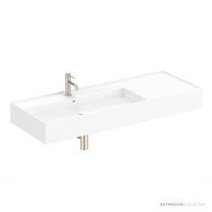 ADP Teorema 1210mm Ceramic Wall Mounted Basin, Left Hand Bowl 1th, Gloss White TOPCTEO120GWL
