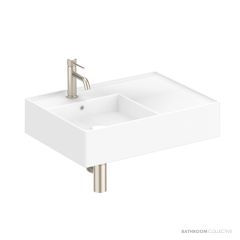 ADP Teorema 600mm Ceramic Wall Mounted Basin, Left Hand Bowl, 1th, Gloss White TOPCTEO60GWL