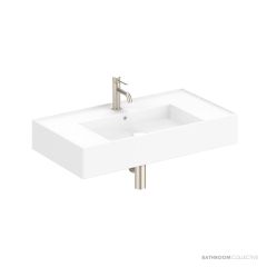 ADP Teorema 810mm Ceramic Wall Mounted Basin, Centre Bowl Nth, Gloss White TOPCTEO80GWC-0TH
