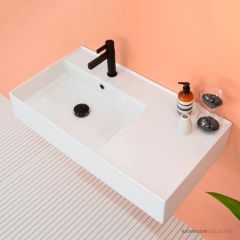 ADP Teorema 810mm Ceramic Wall Mounted Basin, Right Hand Bowl 1th, Gloss White TOPCTEO80GWR