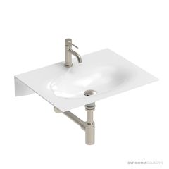 ADP Veil 600mm Ceramic Wall Mounted Basin Nth, Gloss White TOPCVEL060CGW-0TH
