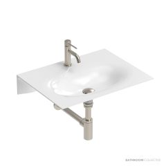 ADP Veil 600mm Ceramic Wall Mounted Basin 1th, Gloss White TOPCVEL060CGW