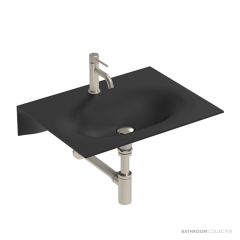 ADP Veil 600mm Ceramic Wall Mounted Basin 1th, Matte Black TOPCVEL060CMB