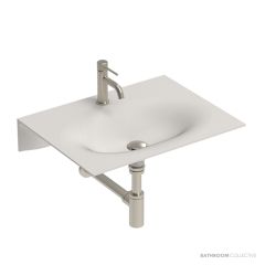 ADP Veil 600mm Ceramic Wall Mounted Basin Nth, Matte Pearl TOPCVEL060CMW-0TH