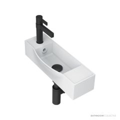 ADP Halo 450mm Solid Surface Handrinse Basin, Left Hand Tap Hole, Gloss White TOPSHAL45WGLTH