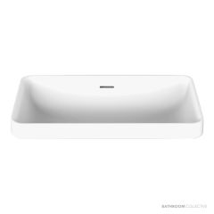 ADP Zeya 580mm Solid Surface Semi Inset Basin, Matte White TOPSZEY5832WM