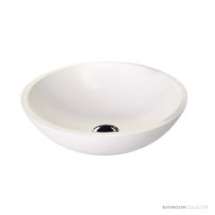 ADP Karma 405mm Solid Surface Above Counter Basin, Matte White TOPTKAR412-TS