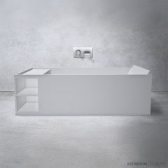 Apaiser Soka Grand 1800mm Left Shelf Stone Freestanding Bath SOKA-GRAND-BATH-LEFT-SHELF1800-5859-X3