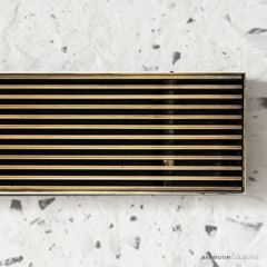 Bespoke Linear Heel Guard Floor Waste - Aged Brass XHGBA-100