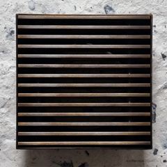 Bespoke 120mm Heel Guard Square Floor Waste with 80mm Outlet - Aged Brass XHGBA-120x120