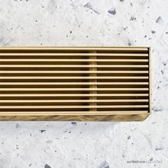 Bespoke Linear Heel Guard Floor Waste - Brushed Brass XHGBR-100