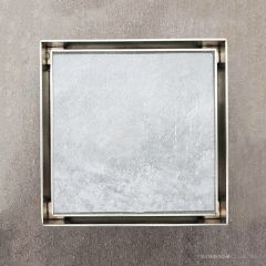 Bespoke 120mm Tile Insert Square Floor Waste with 80mm Outlet - Stainless Steel XTI-120x120