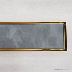 Bespoke Linear Tile Insert Floor Waste - Aged Brass XTIBA-100