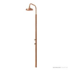 Brooklyn Copper Co Lennox Freestanding Outdoor Shower, Solid Copper or Brass BC-LFS01