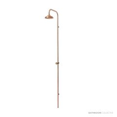 Brooklyn Copper Co Huski Wall Mounted Outdoor Shower, Solid Copper or Brass BCCHSD