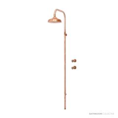 Brooklyn Copper Co Avalon Wall Mounted Outdoor Shower, Solid Copper or Brass BCWBS