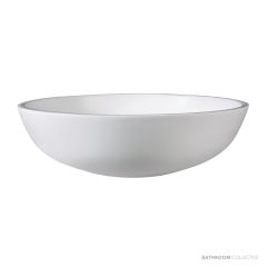 Dado Quartz Denise 420mm Stone Above Counter Basin, Satin White SWMBAS42-S