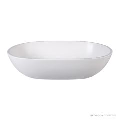 Dado Quartz Toronto 550mm Stone Above Counter Basin, Satin White SWMBAS61-S