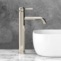 Faucet Strommen Cascade Basin Mixer, Tall 208h, Polished New Nickel 30562-52