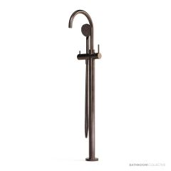 Faucet Strommen Pegasi Floor Mixer Curve with 90mm Round Handshower, Armada Bronze 30682-79