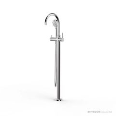 Faucet Strommen Pegasi Floor Mixer Curve with 90mm Round Handshower 30682