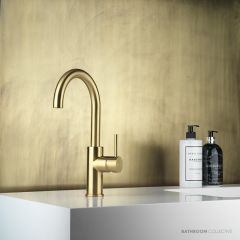Faucet Strommen Pegasi M Sink Mixer Curve 160, Brushed Liberty Gold 30691-71