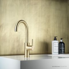 Faucet Strommen Pegasi M Sink Mixer Curve 160, Raw Brushed Brass 30691-91