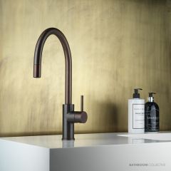 Faucet Strommen Pegasi M Sink Mixer Curve Pull Out, Antique Brass Medium 30694-83