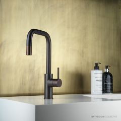 Faucet Strommen Pegasi M Sink Mixer Square Pull Out, Antique Brass Medium 30695-83