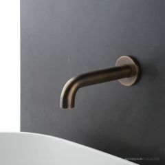 Faucet Strommen Pegasi M Wall Basin Spout 150, Antique Brass Light 30723-84