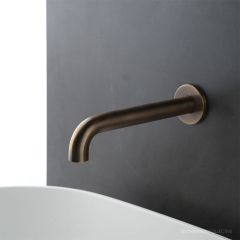 Faucet Strommen Pegasi M Wall Basin Spout 200, Antique Brass Light 30724-84