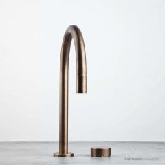 Faucet Strommen Zero Progresiv Smooth Sink Mixer W. Pull Out, Curve, Antique Brass Light 30905-84