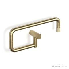 Faucet Strommen Zero Pot Filler Wall Knurl, Raw Brushed Brass 30963-91