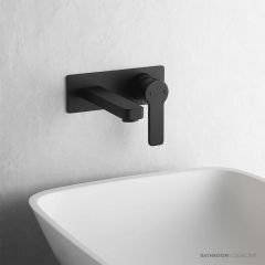 Faucet Strommen Zeos Back Plate Basin Mixer 200, Matte Black 35121-78