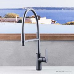Faucet Strommen Zeos Sink Mixer Pull Down, Matte Black 35133-78