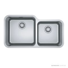 Franke Bell Undermount 1 & 1/2 Double Bowl Sink 845mm, DT360, Stainless BCX120-42/35FPC