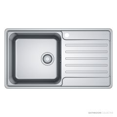 Franke Bell Topmount Single Bowl Sink 860mm, Right Drainer, Stainless BCX611RHD