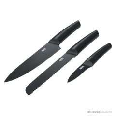 Franke 3 Pieces Black Knife Stainless Steel Set For Box Centre KS792