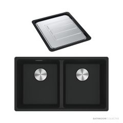 Franke Maris Granite Topmount Double Bowl Sink 760mm, DT651, Matt Black MRG 620/35-35MB-FPC
