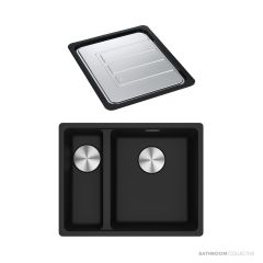 Franke Maris Granite Topmount 1 & 1/2 Double Bowl Sink 560mm, SBL, DT651, Onyx MRG 660/34-15SBLON-FPC