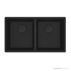 Franke Maris Undermount Double Bowl Sink 753mm, Matt Black MRG120-35MB-B