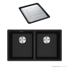 Franke Maris Undermount Double Bowl Sink 753mm, DT651, Onyx MRG120-35ON-FPC